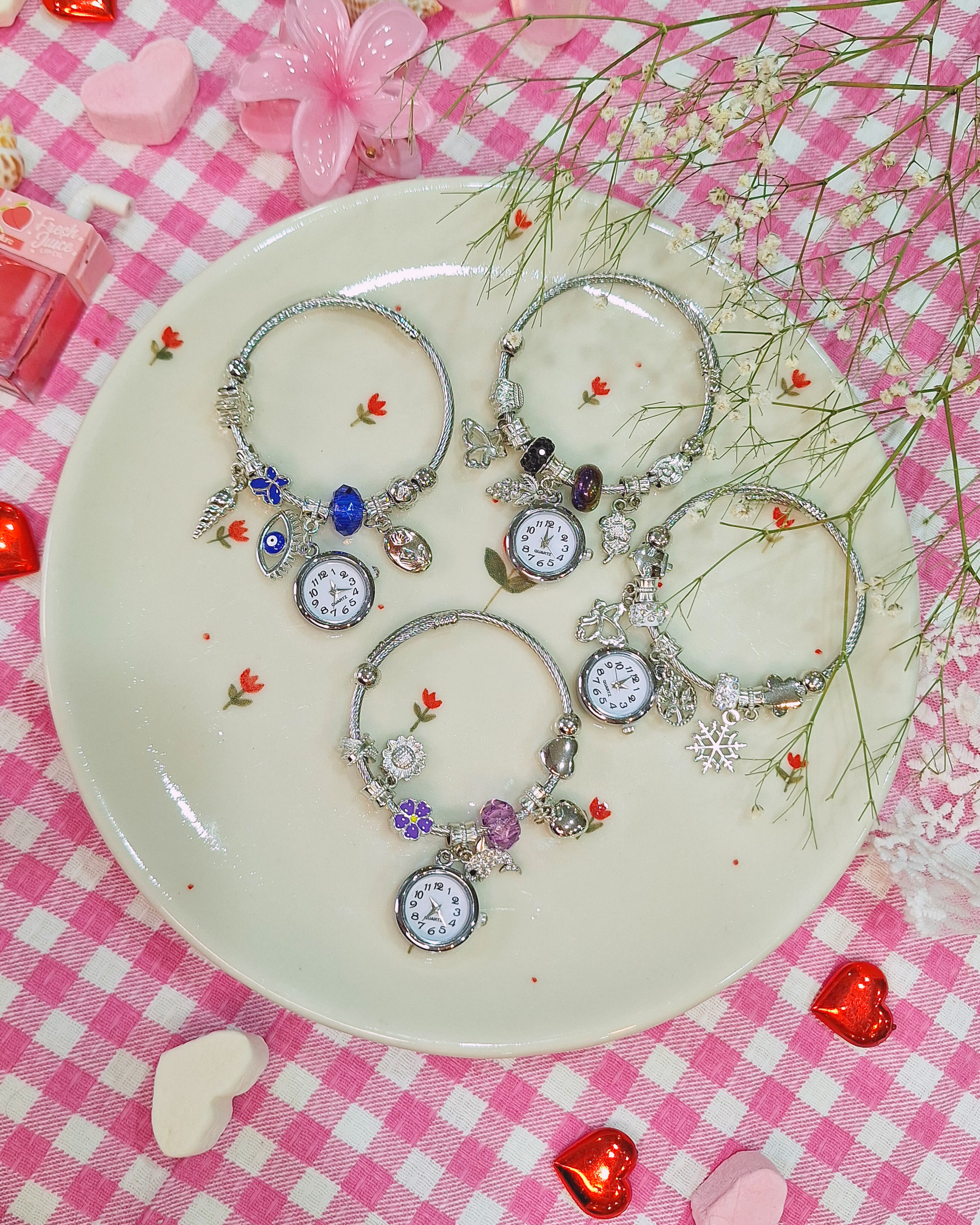 پاندورا ساعت‌دار فری سایز (رنگ ثابت) مدل Charm Bracelet