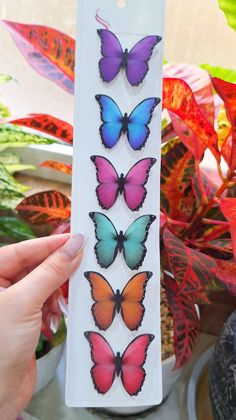 پک گیره مو طرح پروانههای رنگی (Butterfly Hair Clips)