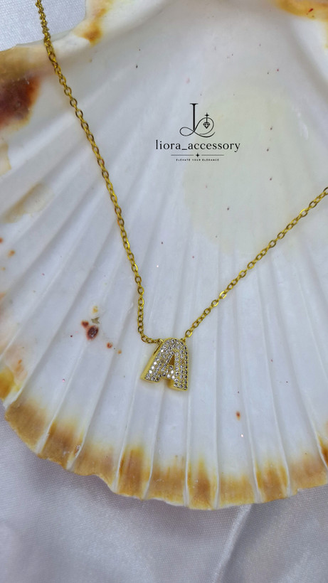 گردنبند حروف آبنباتی نگیندار (رنگ ثابت)