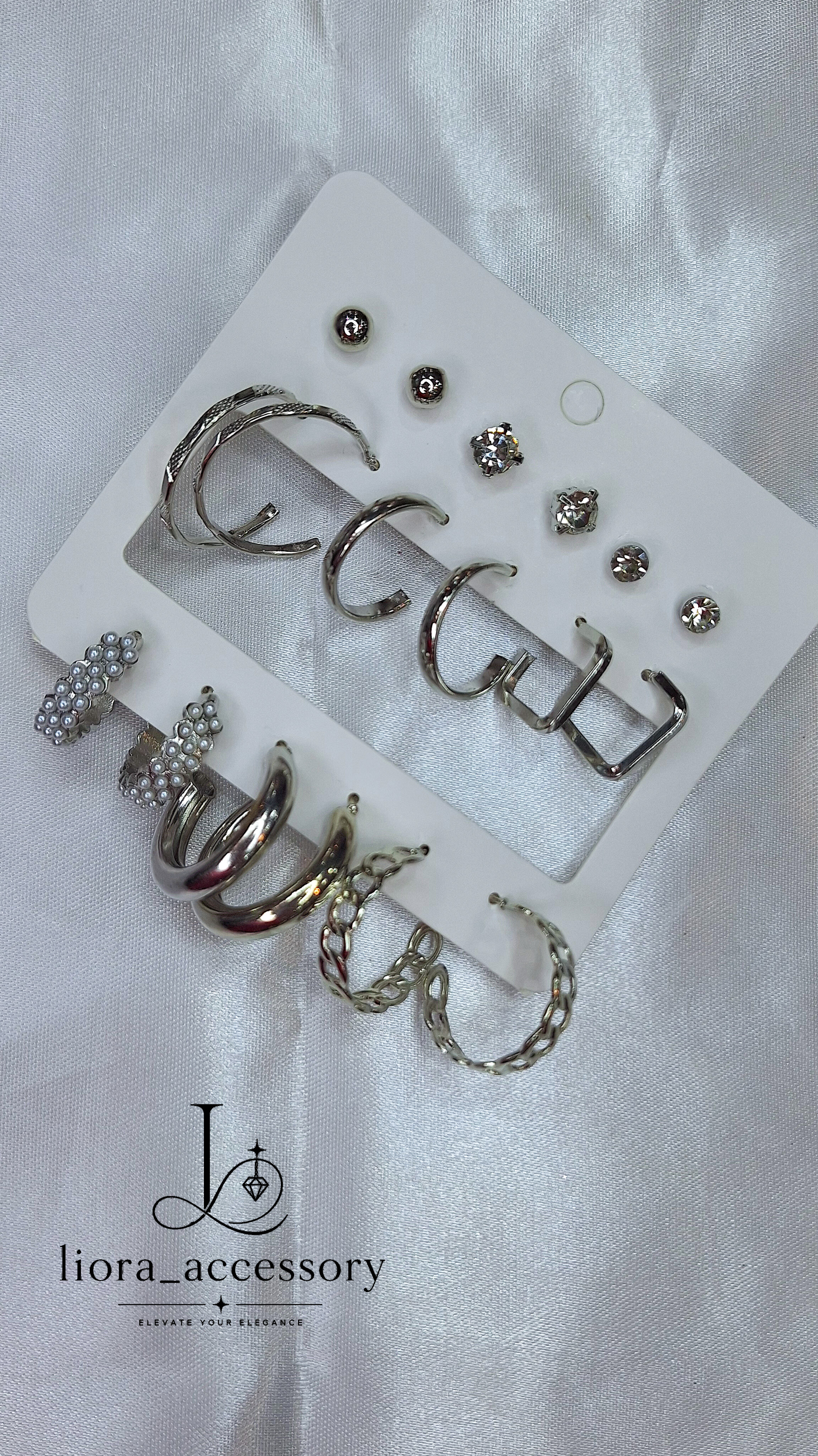 پک گوشواره 9جفتی اقتصادی (رنگ ثابت)