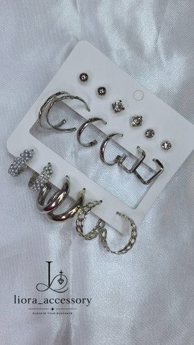 پک گوشواره 9جفتی اقتصادی (رنگ ثابت)
