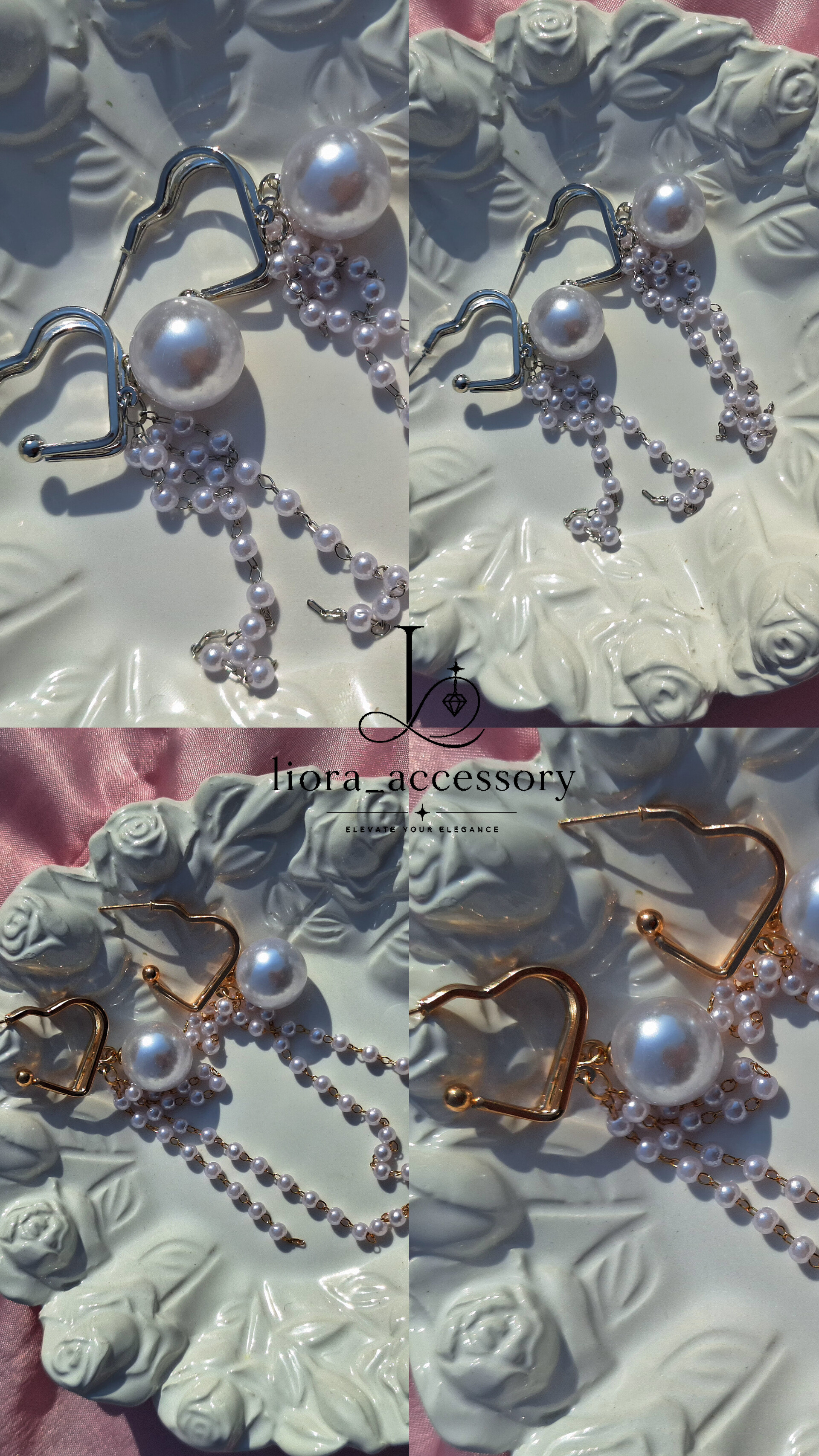 گوشواره مروارید آویز زنجیری (رنگ ثابت)