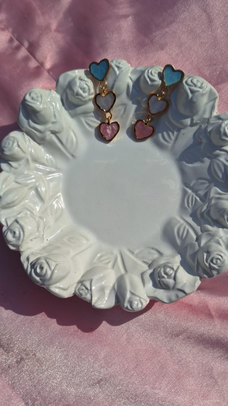 گوشواره سه قلب میناکاری (دخترانه)